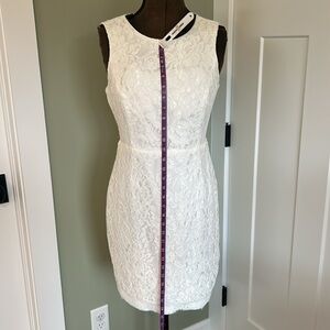 Graduation white backless sleeveless lace dress fully lined size M Lulus…